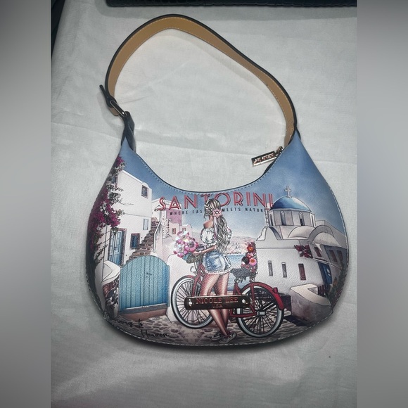 Nicole Lee Santorini Hobo Bag - Blue and White - Picture 1 of 6
